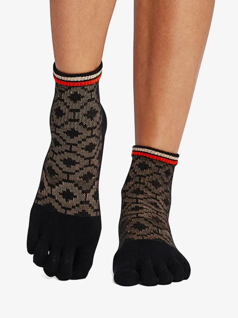 ToeSox Full Toe Melody Grip Socks - Volcanic Sand