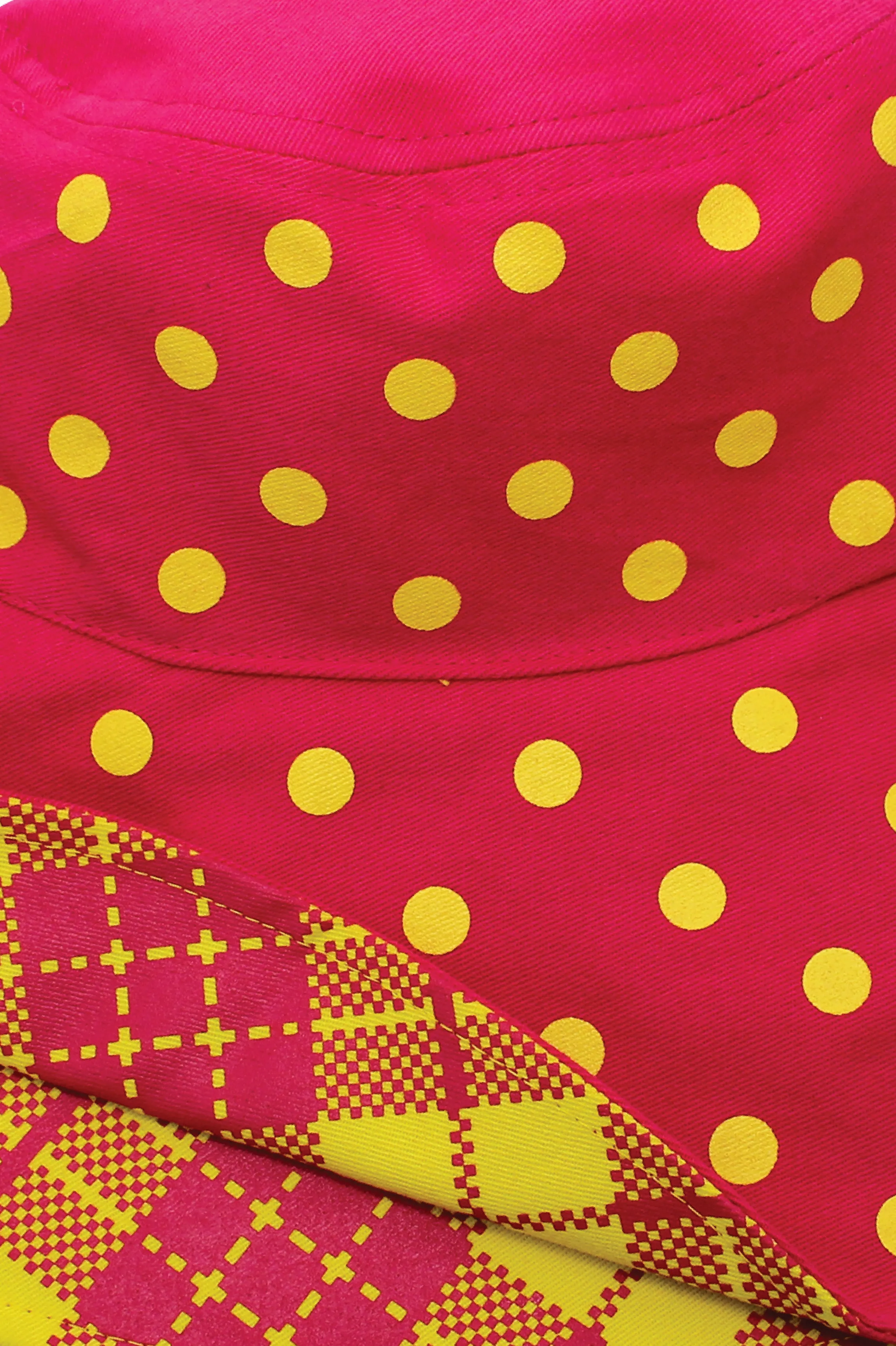 TOUI KAOMA/DOT REVERSIBLE HAT : Pink/Yellow