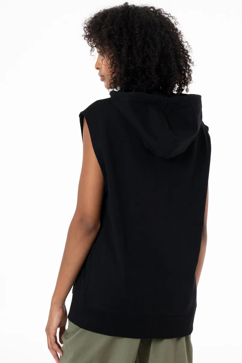 Unisex Sleeveless Hoodie _ 145379 _ Black