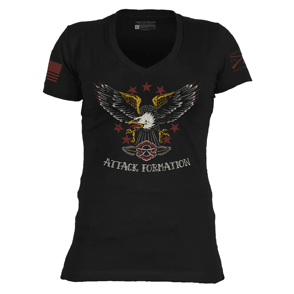 Women's Attack Formation V-Neck - Black